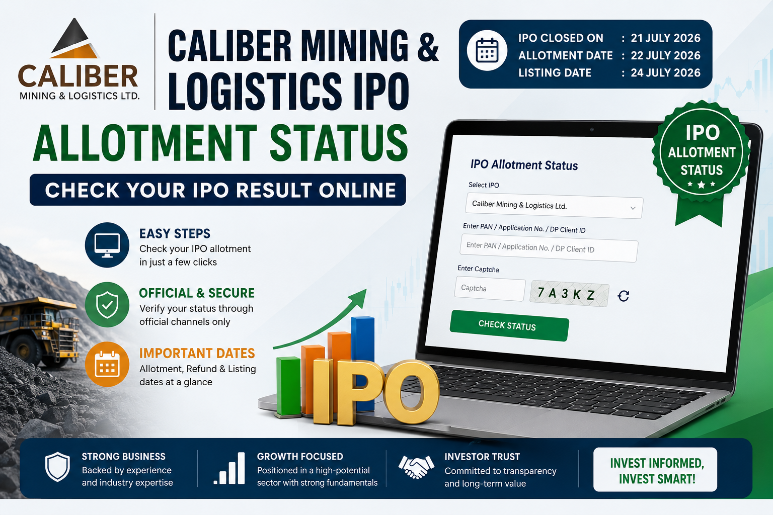 Caliber Mining & Logistics IPO Allotment Status. Everything You Need to Know